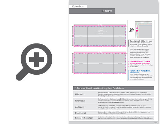 Product Bild faltblatt__gefalzt_auf_26_5_cm_x_15_0_cm__vertikaler_2-bruch_fensterfalz__6-seitig
